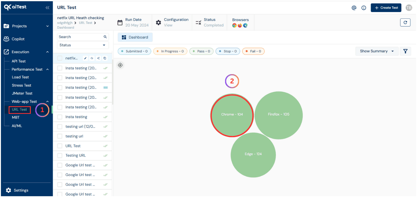 URL Test Dashboard